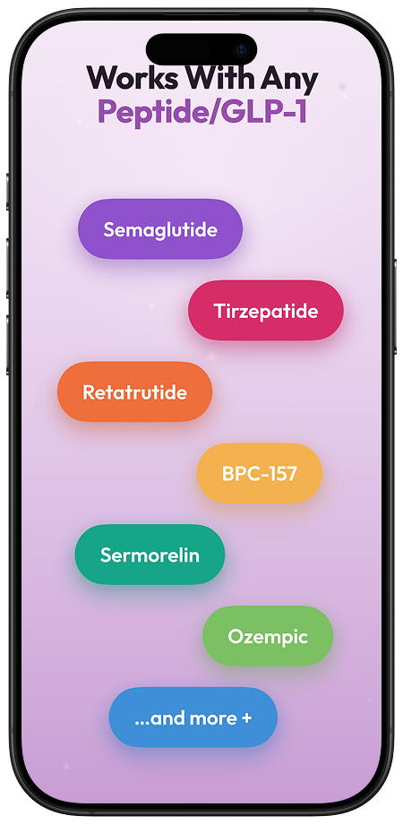 GloStack works with any peptide or GLP-1, including semaglutide, tirzepatide, retatrutide, BPC-157 and sermorelin